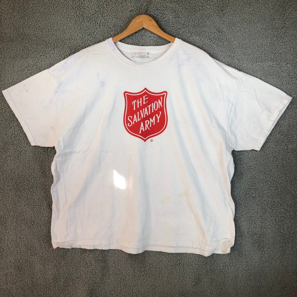 Hanes Heavyweight The Salvation Army Graphic T-Shirt White 3XL Relaxed Cotton